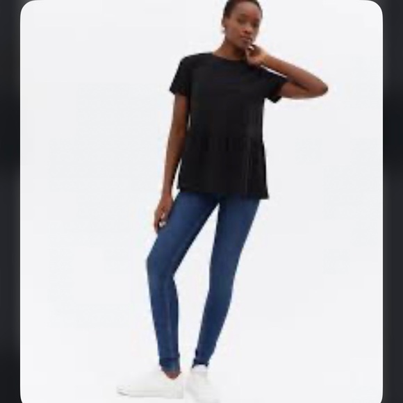 Juicy Couture Shift Peplum Top Black Short Sleeve Size Small - Picture 6 of 13